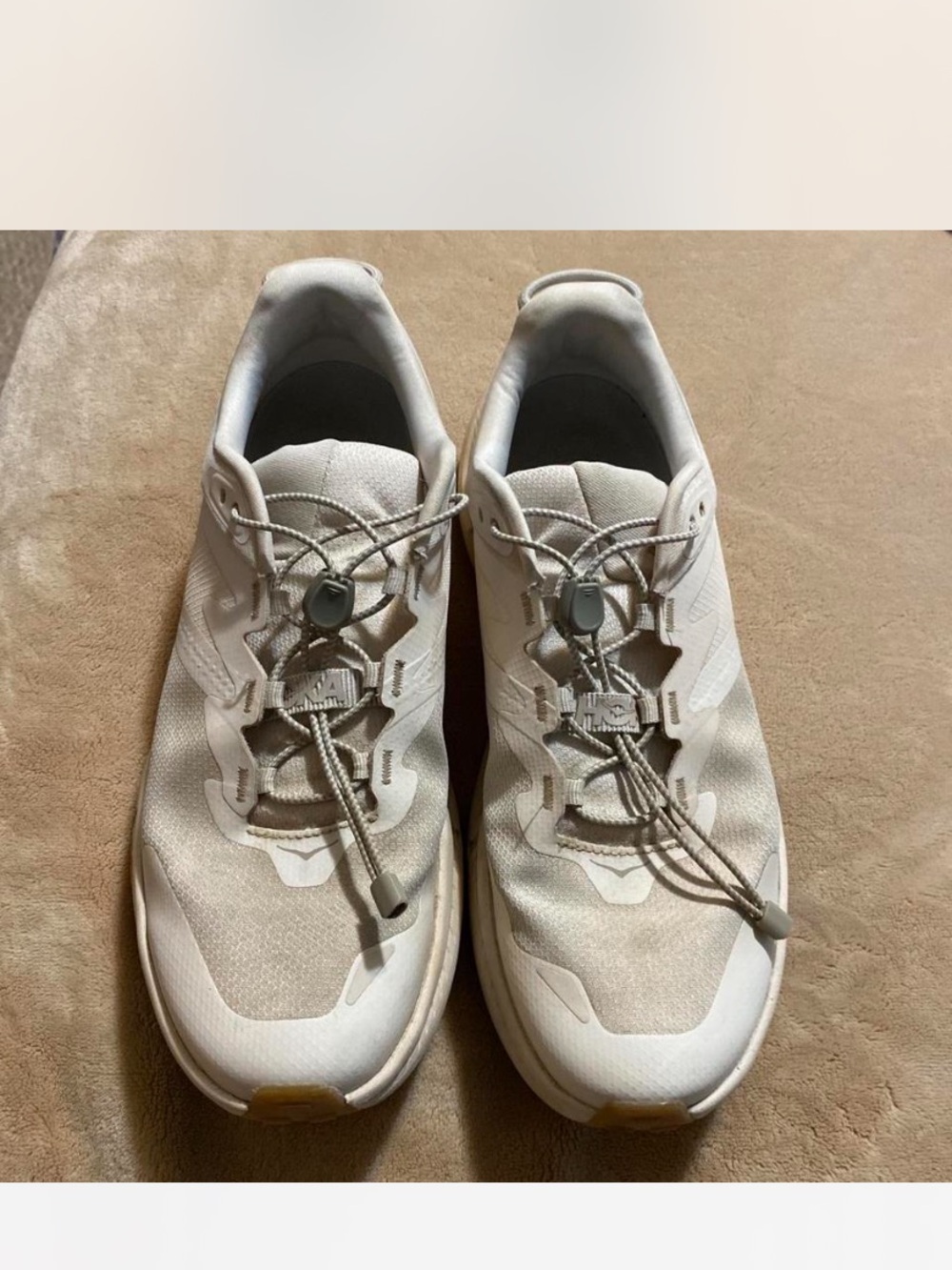 Hoka Women's Lace Toggle Sneakers - Off-White Sz 10